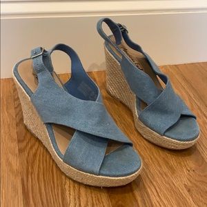 American eagle denim espadrille wedge Sandles